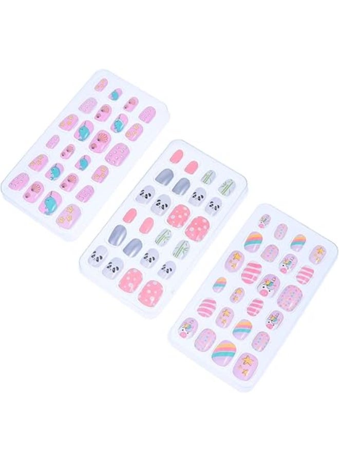 ضوافر اطفال متعدد الالوان 3 قطع سهلة الاستخدام